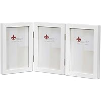 Lawrence Frames 755846T 4x6 Hinged Triple White Wood Picture Frame - Gallery Collection