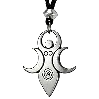 Pewter Artemis The Moon Goddess Pendant Necklace