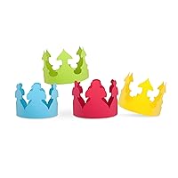 Hygloss Products Paper Crowns for Kids to Decorate, 24 per Pack, Bright Color Crown for Birthdays Parties and Events Red, Yellow, Blue, Green