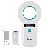 Tera Portable Pet Microchip Scanner: 3-in-1 BT Wireless 2.4G Wired USB Carrying Bag Animal Tag Reader with OLED Display Screen RFID Rechargeable Data Storage EMID FDX-B(ISO11784/85) for Dog Cat, W90B