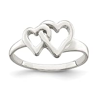 925 Sterling Silver Solid Polished Love Heart Ring Jewelry for Women - Ring Size Options: 6 7 8