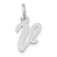 14k Gold Small Script Letter Name Personalized Monogram Initial Charm Pendant Necklace Jewelry for Women in White Gold Yellow Gold Choice of Initials and Variety of Options