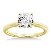 14k Gold Floral Solitaire Engagement Ring Setting