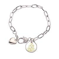 mas Deer Art Word Festival Heart Chain Bracelet Jewelry Charm Fashion