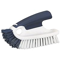 Unger Cookware & Bakeware Dish Scrubbing Brush with Scraper - Kitchen Scrub Brush, Tackles Stuck-On Food in Baking Dishes