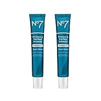 No7 Protect & Perfect Intense Advanced Serum - Rice Protein & Alfalfa Complex for Fine Lines and Wrinkles - Anti-Aging Facial Serum with Matrix 3000+ Technology (2 pack, 50 ml each)