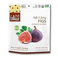 Organic Turkish Figs Dried Fruit Snacks, Sweet, Soft & Juicy Sun-Dried Figs – Healthy Snacks for On the Go – Organic Figs Treats are Non-GMO, Gluten-Free, Vegan Fig Snacks (3 Pack - 5 oz. each)