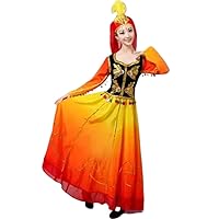 Women Chinese Folk Dance Costume Traditional National Dress Clothing