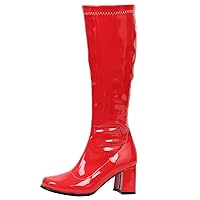 GOGO Boots for Women, Knee High Boots, PU Leather Zip Ladies Party Dance Shoes