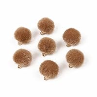 20 Pcs 0.6 inch Mini Pompoms Charms Pompom Pendants, Mini Faux Fur Pom Poms Pompom Earring Charms Pom Pom Ball Charm for Jewelry Making, Earrings, Necklace, Bracelet, DIY Crafts