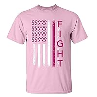 Cancer Awareness Fight Breast Cancer Adult Short Sleeve T-Shirt-Light Pink-6XL