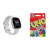 Fitbit Sense 2 Health and Fitness Smartwatch with built-in GPS, advanced health features& Mattel Games UNO, Classic Card Game for Kids and Adults for Family Game Night