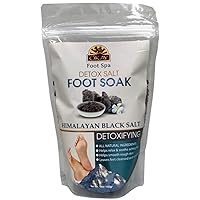 Himalayan Black Salt Detoxifying Foot Soak | For All Skin Types | Cleanse - Refresh - Relax | Free of Paraben, Silicone, Sulfate | 16 oz
