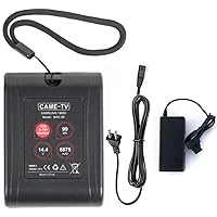 cametv Came-TV V Mount Battery 99Wh 6875mAh 15 Draw with V Mount Battery Charger with 2 D-Tap& 1 USB Outputs