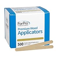 ForPro Premium Wood Applicators, Non-Sterile, Hair Removal Waxing Applicators, Medium, 4.5” L x .375” W, 500-Count