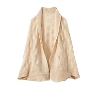 Autumn Winter Women's Knitted Cardigan Solid Color Scarf Shawl