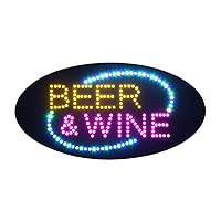 LED Beer and Wine Sign for Business, Super Bright LED Open Sign for Liquor Store, Electric Advertising Display Sign for Wine Store Business Shop Store Window Home Decor. (19