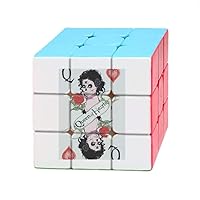 Playing Cards Q Illustration Pattern Magic Cube Puzzle 3x3 Toy Game Play