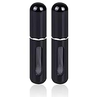 VIGOR PATH Portable Mini Refillable Perfume/Cologne Atomizer Bottle - great for travel, parties and events - Travel & toiletry accessory great for both men and women - 5ml/0.2oz (Black - Pack of 2)