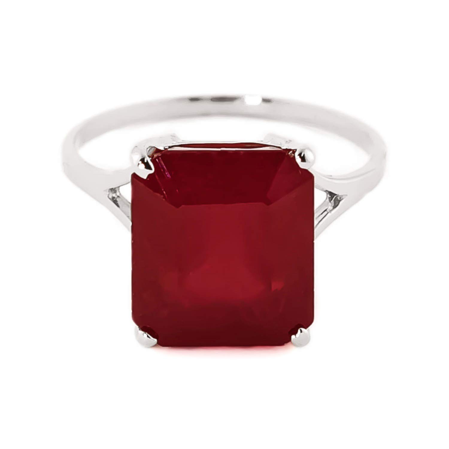 Galaxy Gold GG 14k Solid White Gold Ring 7.5 ct Octagon Ruby