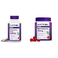 Melatonin 5mg 200 Tablets & 10mg 90 Gummies Strawberry-Flavored Sleep Supplements