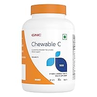 Vitamin C Chewable Tablets | Protects Against Infections | Boosts Immunity | Strong Antioxidant | Supports Healthy Muscle Function | Reduces Acne | Tightens Skin 30 Tablets