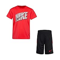 Nike Infant Boys Dri-FIT T-Shirt and Shorts Set 2 Piece (Black(66J195-023)/P, 12 Months)