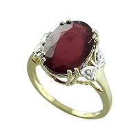 6.68 Carat Ruby Gf Oval Shape Natural Non-Treated Gemstone 14K Yellow Gold Ring Engagement Jewelry for Women & Men
