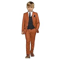 Boys' Notch Lapel Suit Three-Piece Two Buttons Family Gathering Tuxedos