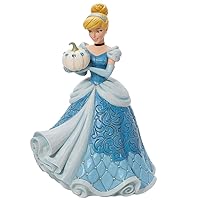 Enesco Disney Traditions by Jim Shore Enchanted Masterpiece Cinderella Holding Pumpkin Deluxe Figurine, 15 Inch, Multicolor