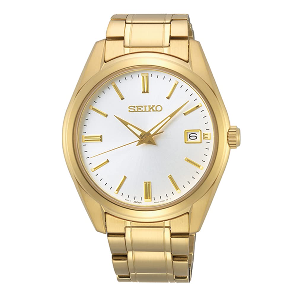 Seiko Men's Essentials Steel Two Tone Japanese Quartz With Gold Strap (Model: SUR314)