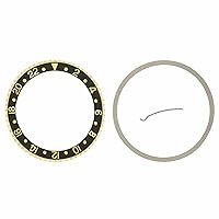 Ewatchparts 18KY BEZEL, INSERT & SPRINGS ROTATING BEZEL KIT COMPATIBLE WITH ROLEX GMT 16713, 16718 BLACK