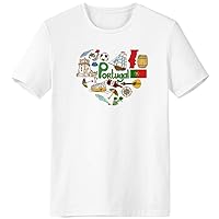 Portugal Love Heart Landscap National Flag T-Shirt Workwear Pocket Short Sleeve Sport Clothing