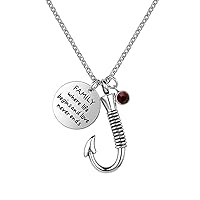 Fish Hook Commemorative Jewelry for Loved Ones Birthstone Souvenir ash Necklace-D