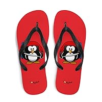 Penguin Pirate Gift Idea Animal Red Flip Flop Sandal Slipper Thong