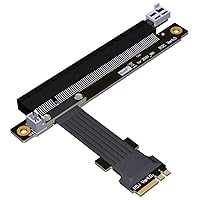 PCI-e 4.0 M.2 WiFi A.E Key A+E to PCI-e x1/ x4/ x16 Slot Riser Extender Adapter Card Ribbon Gen4.0 PCIE Cable Wireless Network Card 8G/BPS (25cm,Pcie4.0 16x R53JC)