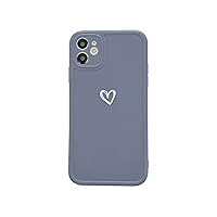 QJSMGZS Shockproof Case for iPhone 13 12 11 Pro Max XS XR Mobile Phone Cover Silicone Red Pink Women Girl Men Back Shell Cute Love Heart (Color : Gray, Material : for iPhone 12 Pro)