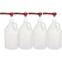 Rani Containers | 1 Gallon HDPE Plastic Jug with Reshipper Box & Pump Dispenser | Home & Commercial Use, Containers for Water, Sauces, Food, Soaps, Detergents, Liquids | Made in USA - Pack of 4