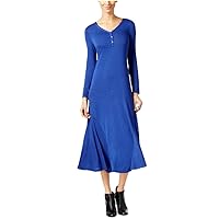 G.H. Bass & Co. Womens Marled Maxi Dress, Blue, Medium