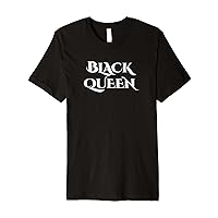 Womens BEAUTIFUL BLACK QUEEN | Simple White Text Designed Premium T-Shirt