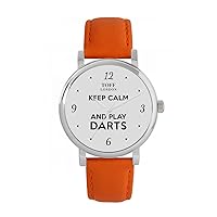 Grey Keep Calm and Play Darts Batons Watch Ladies 38mm Case 3atm Water Resistant Custom Designed Quartz Movement Luxury Fashionable