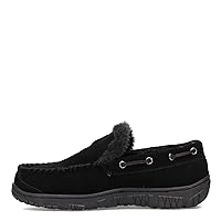Clarks Venetian Suede Fur Lined Slip On Casual Loafer Moccasin Slippers (Black Premium Suede/Shearling, 13)