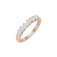 14k Rose Gold Polished 0.5 Carat Diamond Anniversary Band Size 7 Jewelry for Women