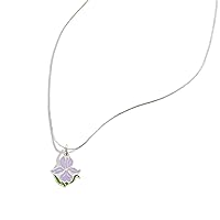 Alex and Ani A21ENIRISSS,Iris Sentimental Slider 21 in. Adjustable Necklace,Shiny Silver,Purple, Necklaces