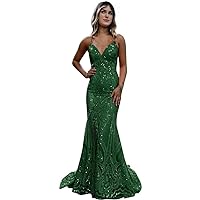 Prom Dresses 2024 Mermaid Sequin Long Evening Dresses for Women