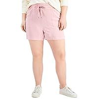 Style & Co. Women's Tie Front Shorts Pink Size 1X