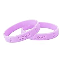 Fundraising For A Cause | Lavender Gynecological Cancer Awareness Bracelet – Lavender Ribbon Cancer Awareness Silicone Bracelet for Adults