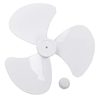 CHICTRY Plastic Fan Blade Replacement Leaves with Nut Cover for Household Standing Pedestal Fan Table Fanner Accessories White 16 Inch 3 Leaves
