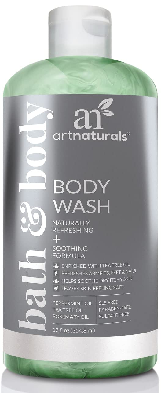 Artnaturals Tea Tree Body Wash - (12 Fl Oz / 355ml) - Peppermint and Eucalyptus Oil - Natural Soap - Dry Skin, Jock Itch, Acne Athletes Foot Wash Treatment