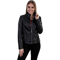 Scully Womens Merlot Leather Lightweight Zip Jacket